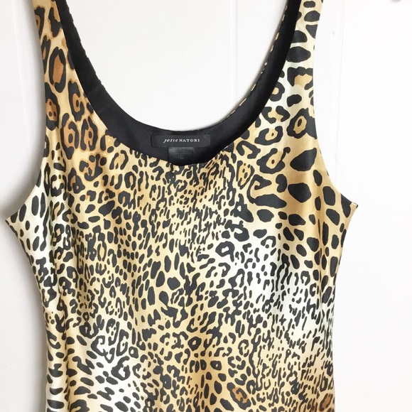 Josie Natori Leopard Silky Tank Size M - Picture 2 of 5